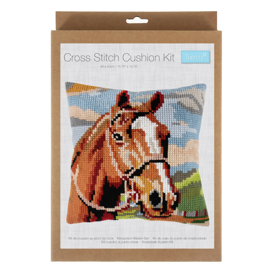 Trimits Cushion Brown Horse Cross Stitch Kit