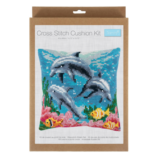 Trimits Cushion Dolphins Cross Stitch Kit
