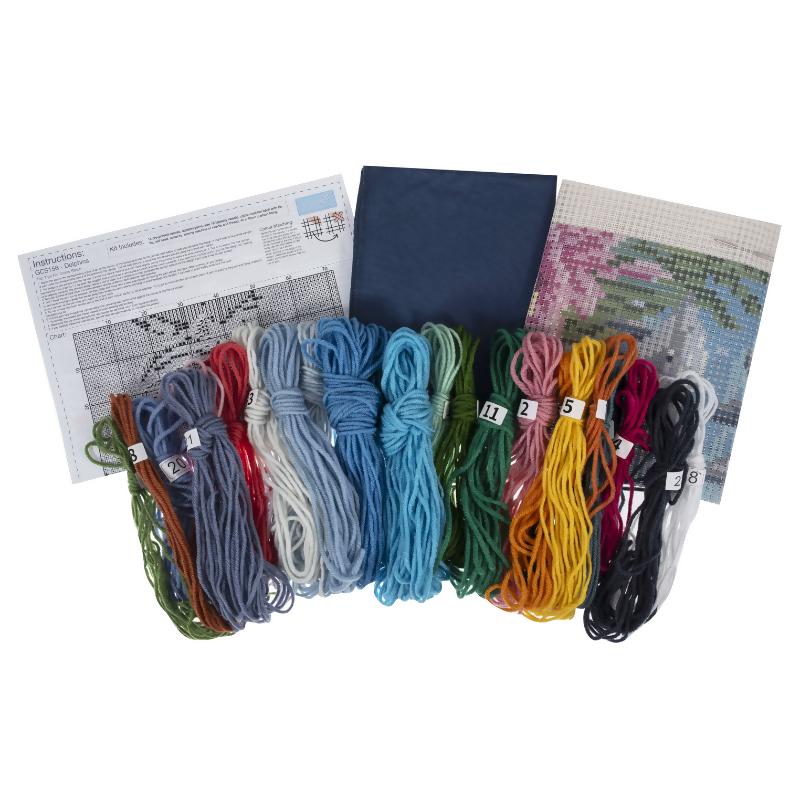 Trimits Cushion Dolphins Cross Stitch Kit Contents