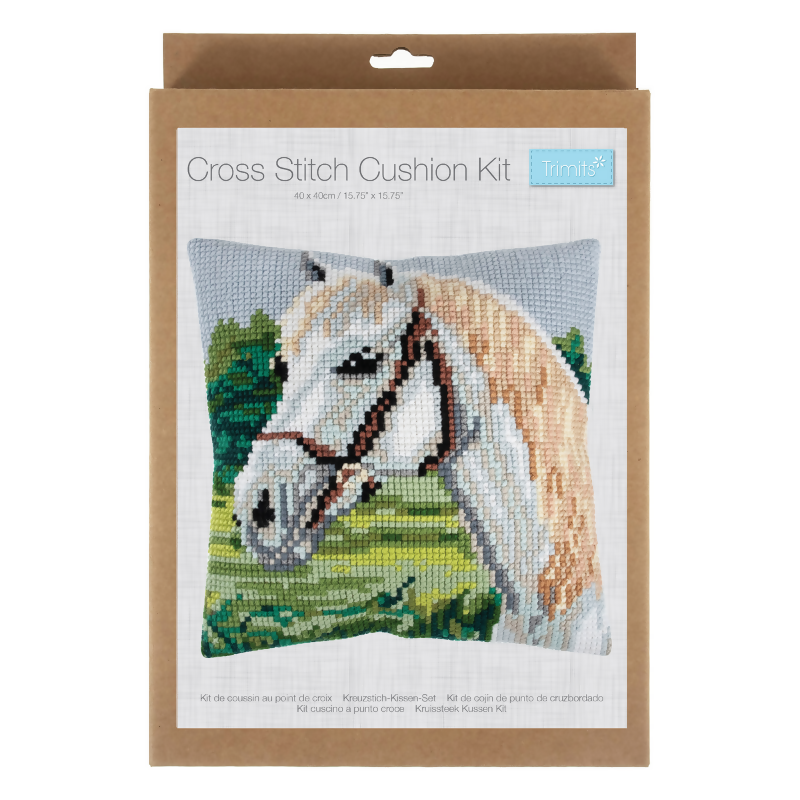 Trimits Cushion White Horse Cross Stitch Kit