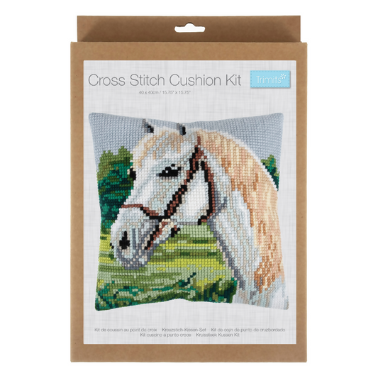 Trimits Cushion White Horse Cross Stitch Kit