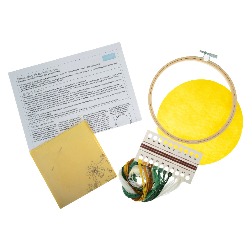 Trimits Daises Embroidery Hoop Kit Contents