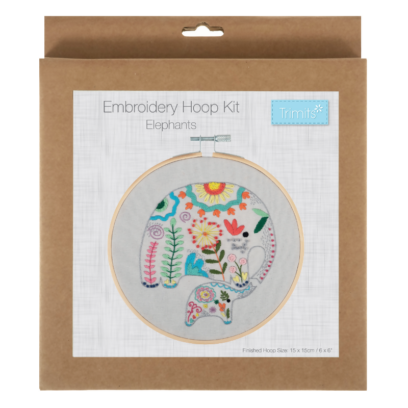 Trimits Elephants Embroidery Hoop Kit