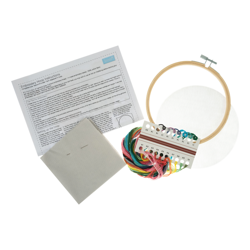 Trimits Elephants Embroidery Hoop Kit Contents