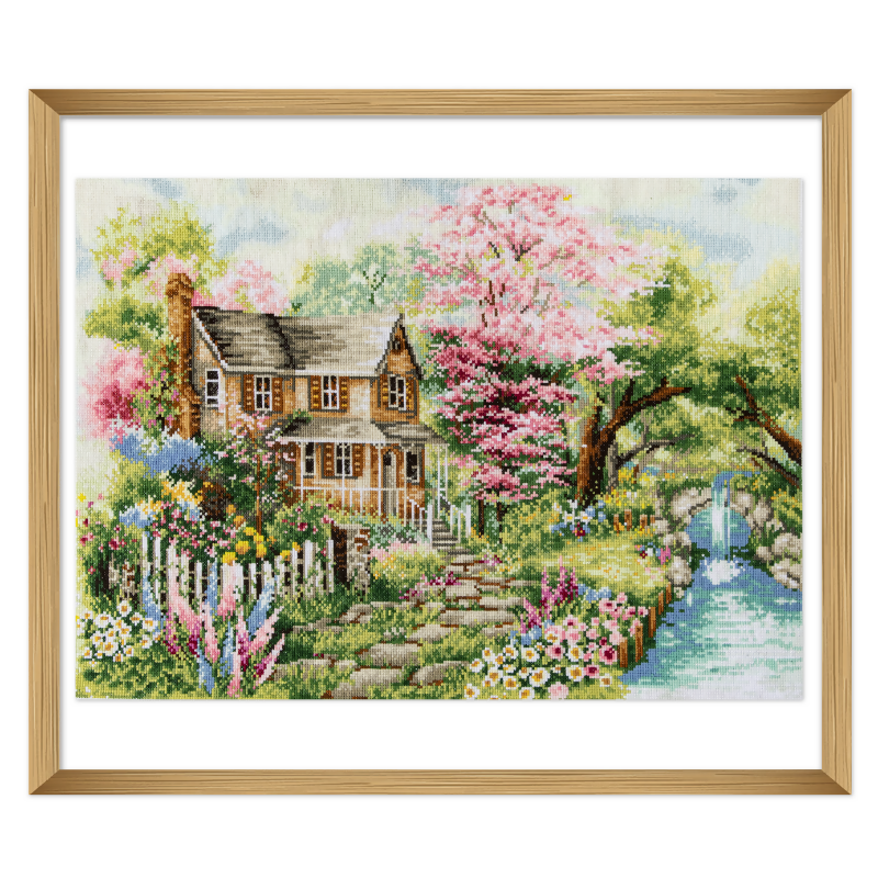 Trimits Extra Large Summer View Cross Stitch Framed