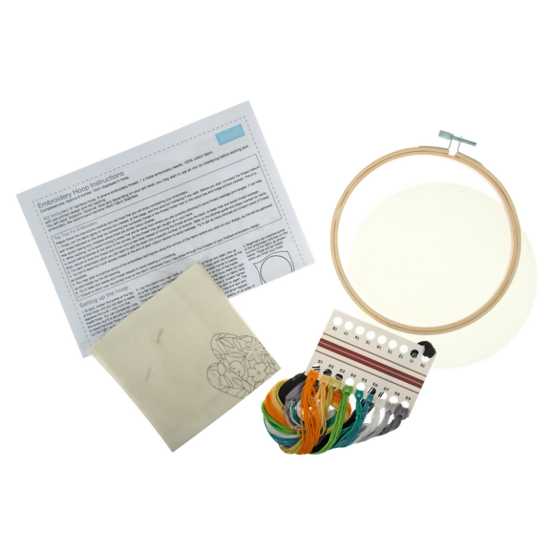 Trimits Floral Bee Embroidery Hoop Kit Cotents