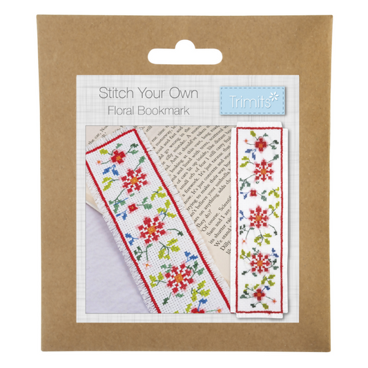 Trimits Floral Cross Stitch Bookmark Kit