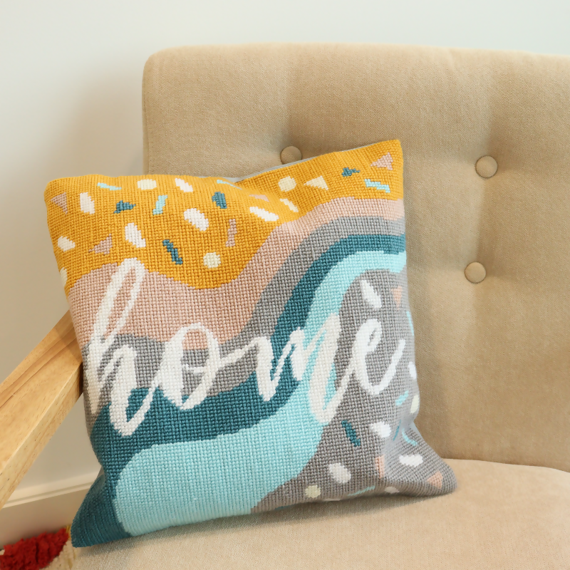 Trimits Home Half Stitch Cushion Kit Completed