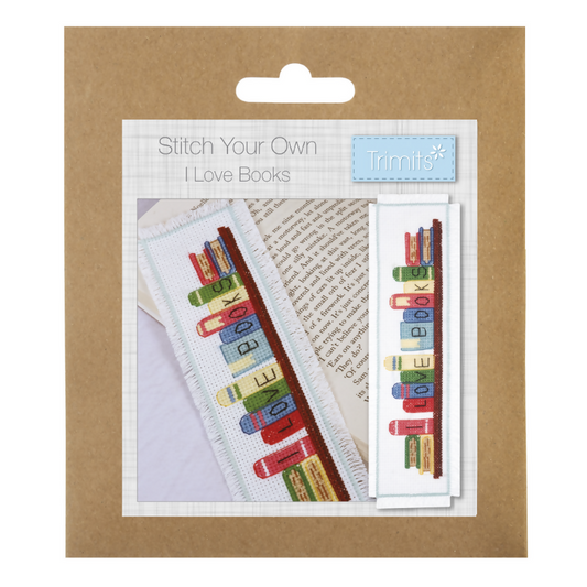 Trimits I Love Books Cross Stitch Bookmark Kit