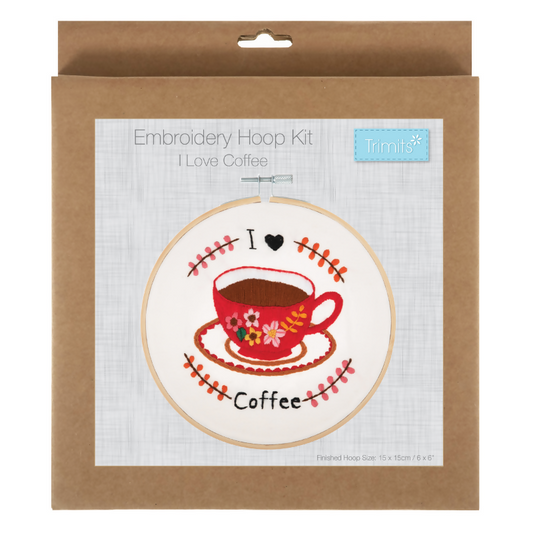 Trimits I Love Coffee Embroidery Hoop Kit
