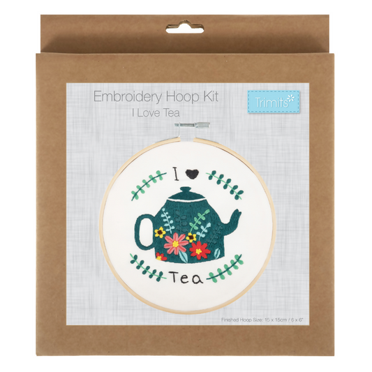 Trimits I Love Tea Embroidery Hoop Kit