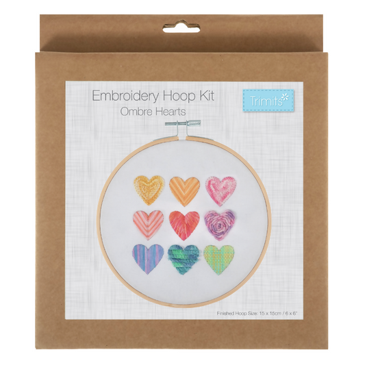 Trimits Ombre Hearts Embroidey Hoop Kit