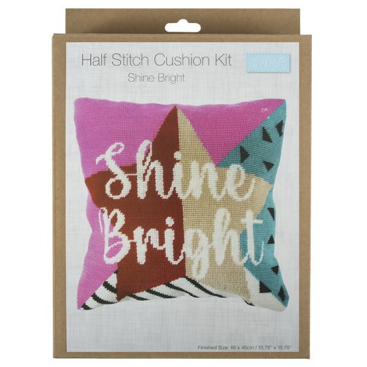 Trimits Shine Bright Half Stitch Cushion Kit
