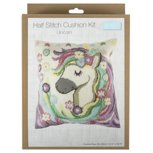 Trimits Unicorn Half Stitch Cushion Kit