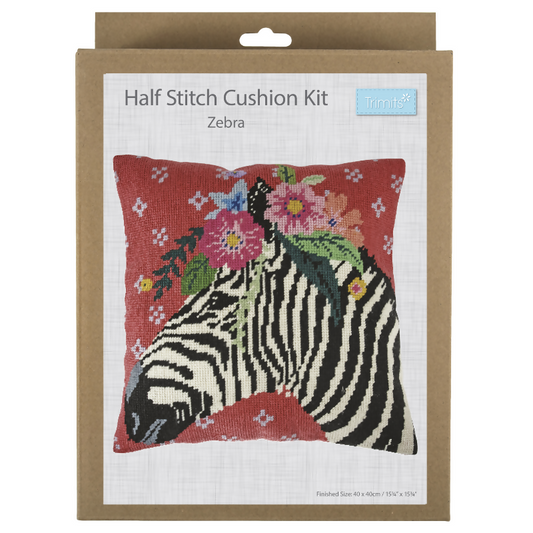 Trimits Zebra Half Stitch Cushion Kit