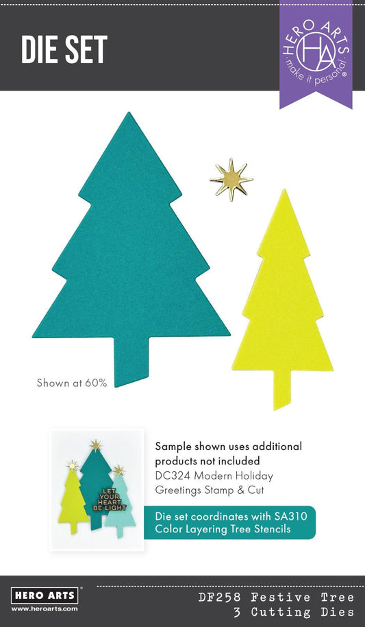 Hero Arts Festive Tree Die Etched Dies from the Very Merry Collection