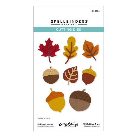 Spellbinders Falling Leaves Etched Dies from the Autumn Archives Collection by Kelly Bangs