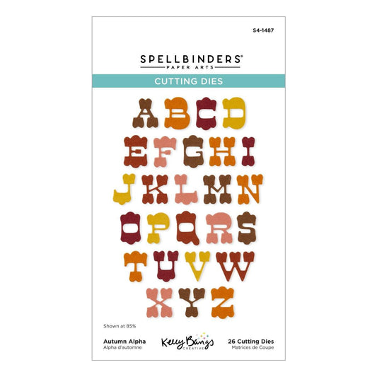 Spellbinders Autumn Alpha Etched Dies from the Autumn Archives Collection by Kelly Bangs