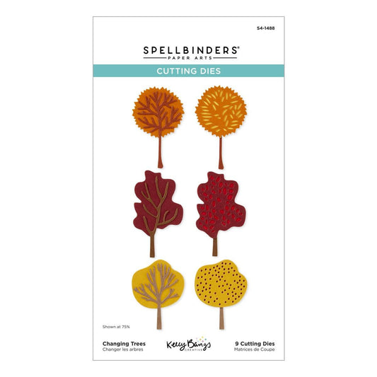 Spellbinders Changing Trees Etched Dies from the Autumn Archives Collection by Kelly Bangs