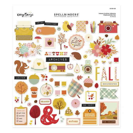 Spellbinders Autumn Archives Chipboard Die Cut Stickers from the Autumn Archives Collection by Kelly Bangs