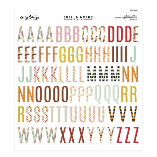 Spellbinders Autumn Archives Chipboard Alphabet Stickers from the Autumn Archives Collection by Kelly Bangs